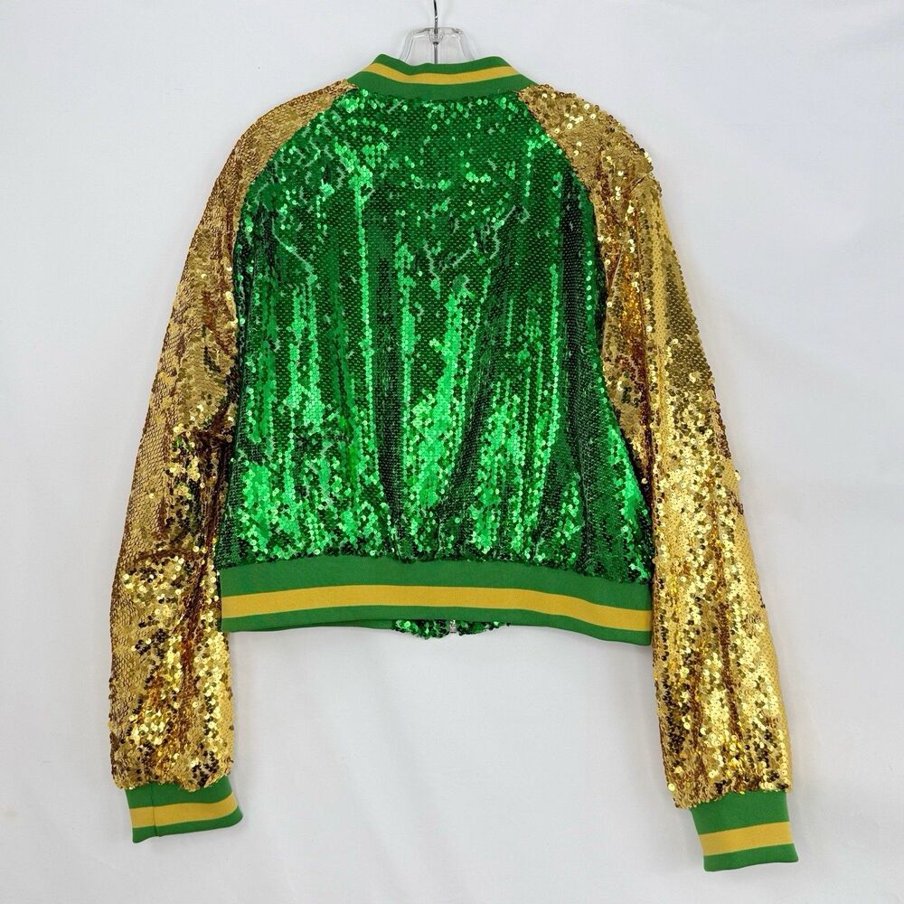 Daisy Green And Gold Sequin Jacket Size 2X - Picture 4 of 15